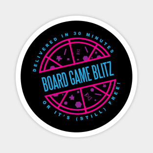 Retro Board Game Blitz Pizza Logo Magnet